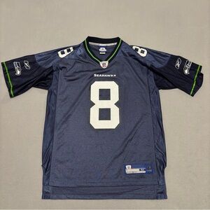 Seattle Seahawks Matt Hasselbeck Jersey Medium Blue NFL Football Reebok Number 8